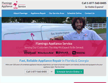 Tablet Screenshot of flamingoappliance.com